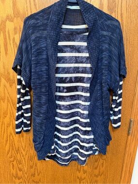 Maurices Navy and White Striped Knit Top